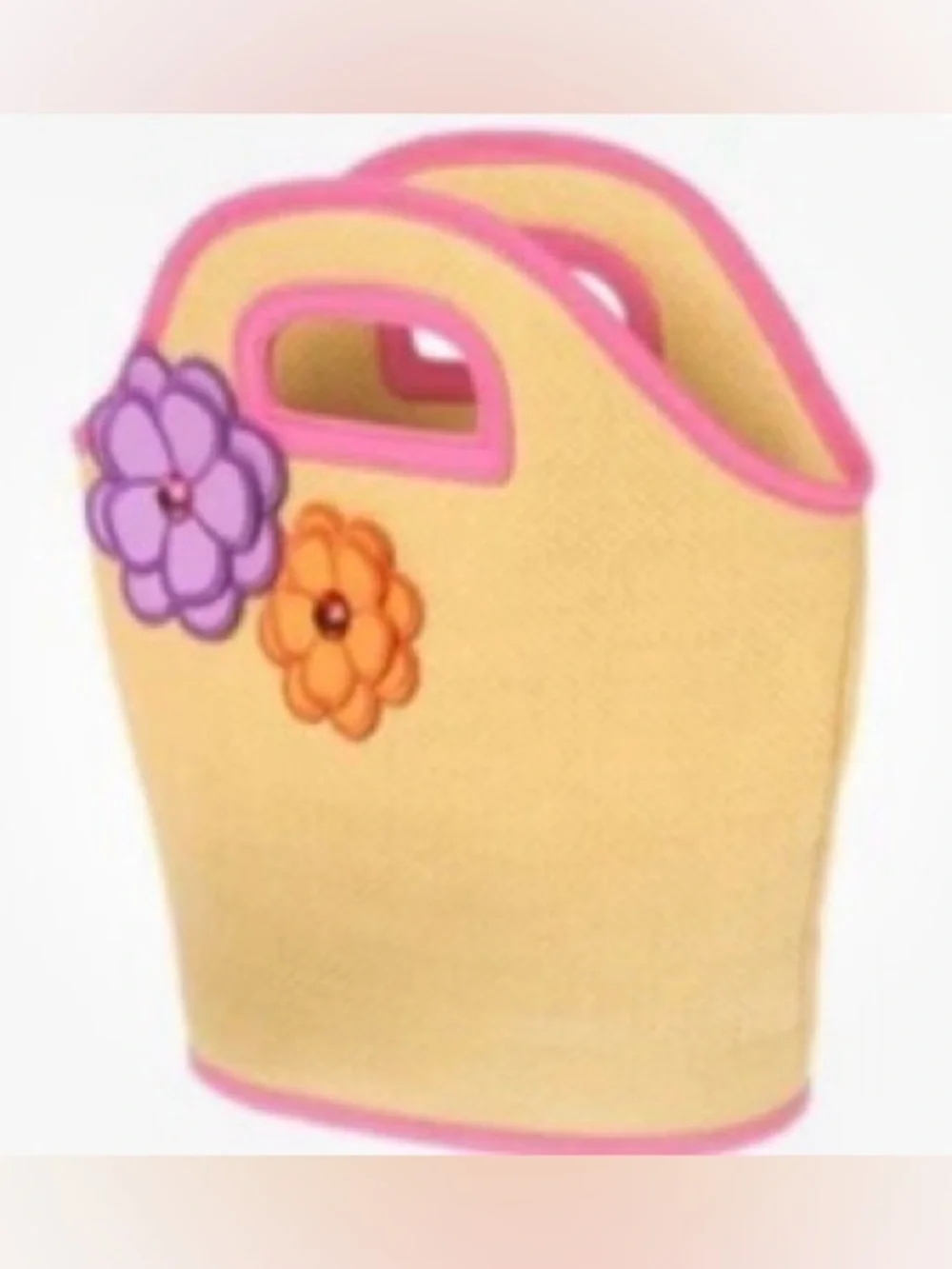 Gymboree ‘Pretty Posies’ Straw Tote Handbag with Floral Embellishments